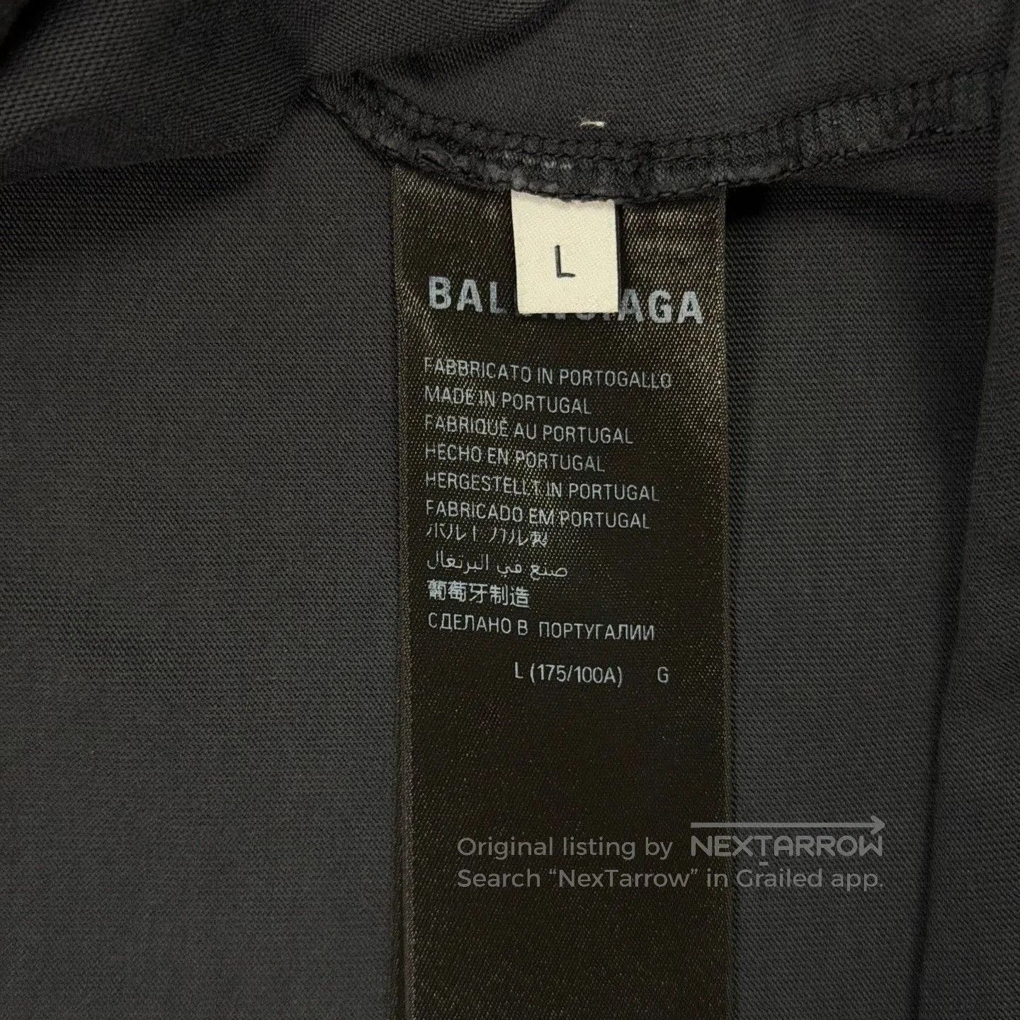 Balenciaga Balenciaga Yellow Tape Logo Black Distressed Tee. Size US L / EU 52-54 / 3 - 4 Thumbnail