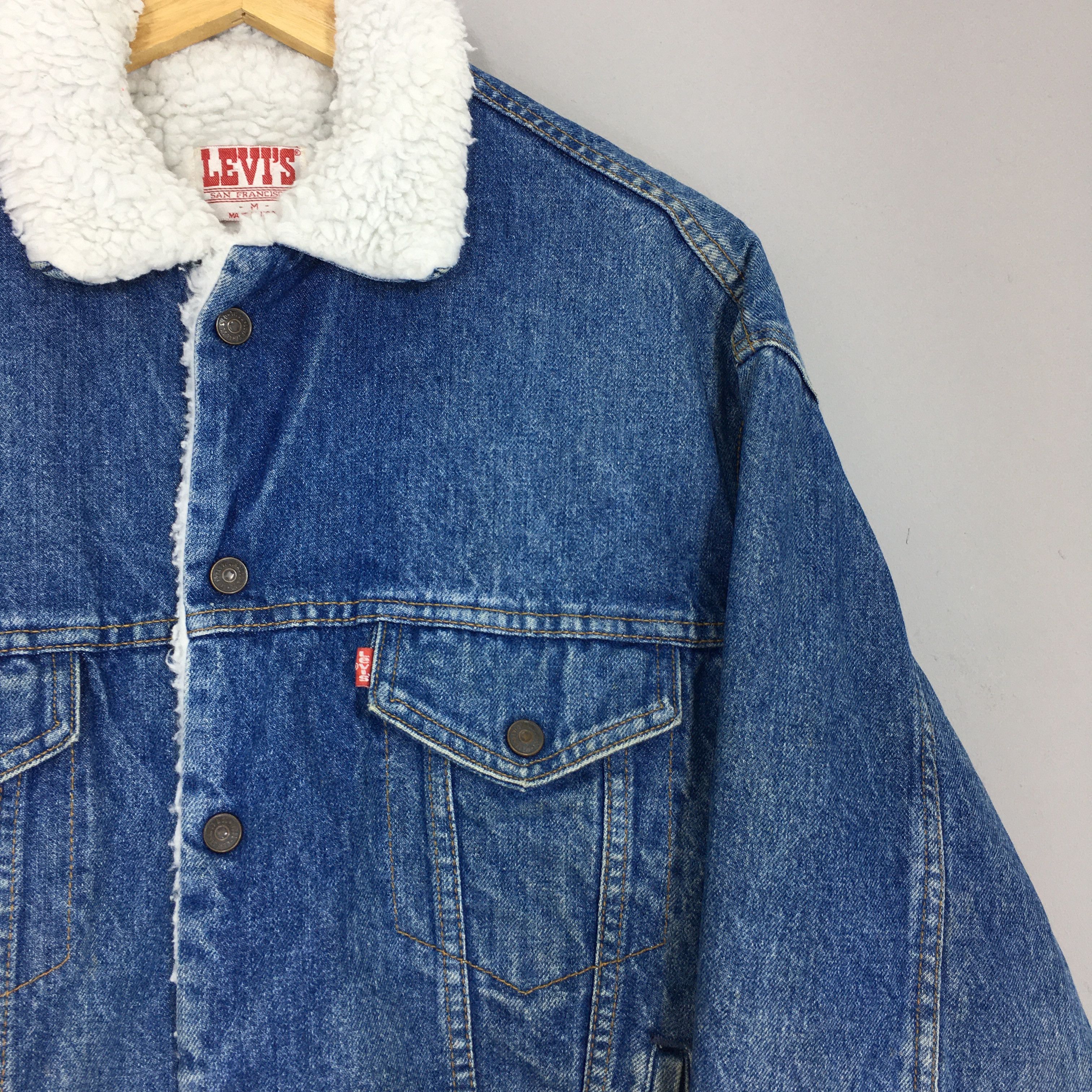 Levi's × Vintage Vintage 90s Levi's Sherpa Trucker Denim Jacket Medium Size US M / EU 48-50 / 2 - 2 Thumbnail