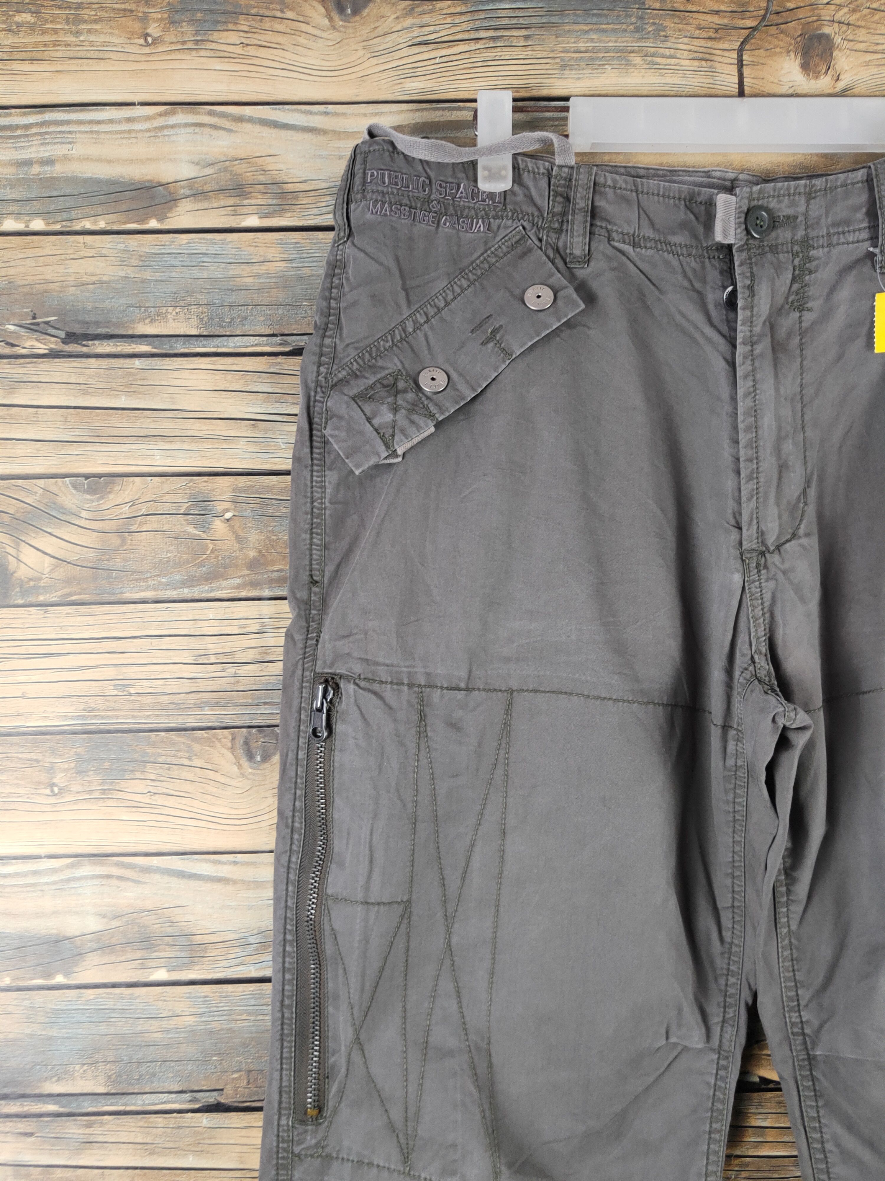 Japanese Brand DL Public Space 1 Olive Multipocket Cargo Pants #1322 Size US 34 / EU 50 - 3 Thumbnail