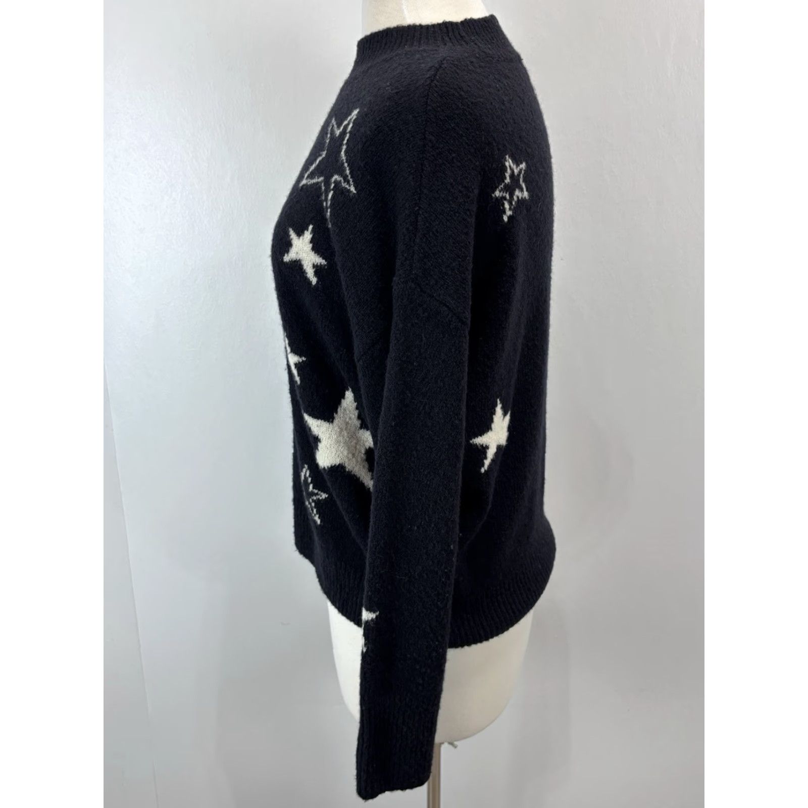 Rails Rails Women’s Sweater Small Cashmere-Blend Crew Neck Pullover Fall Winter Black Stars 80s Bohemian Size S / US 4 / IT 40 - 2 Thumbnail