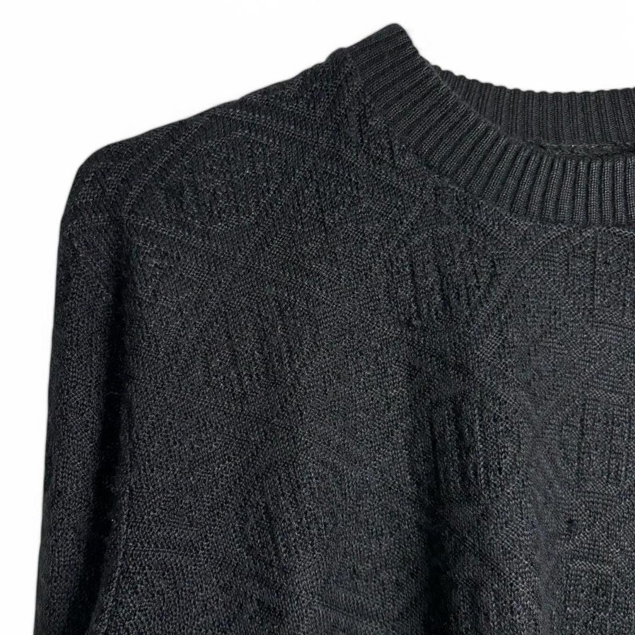 Vintage Vintage 1990s Patterned Black Knit Boxy Sweater Size US M / EU 48-50 / 2 - 2 Thumbnail