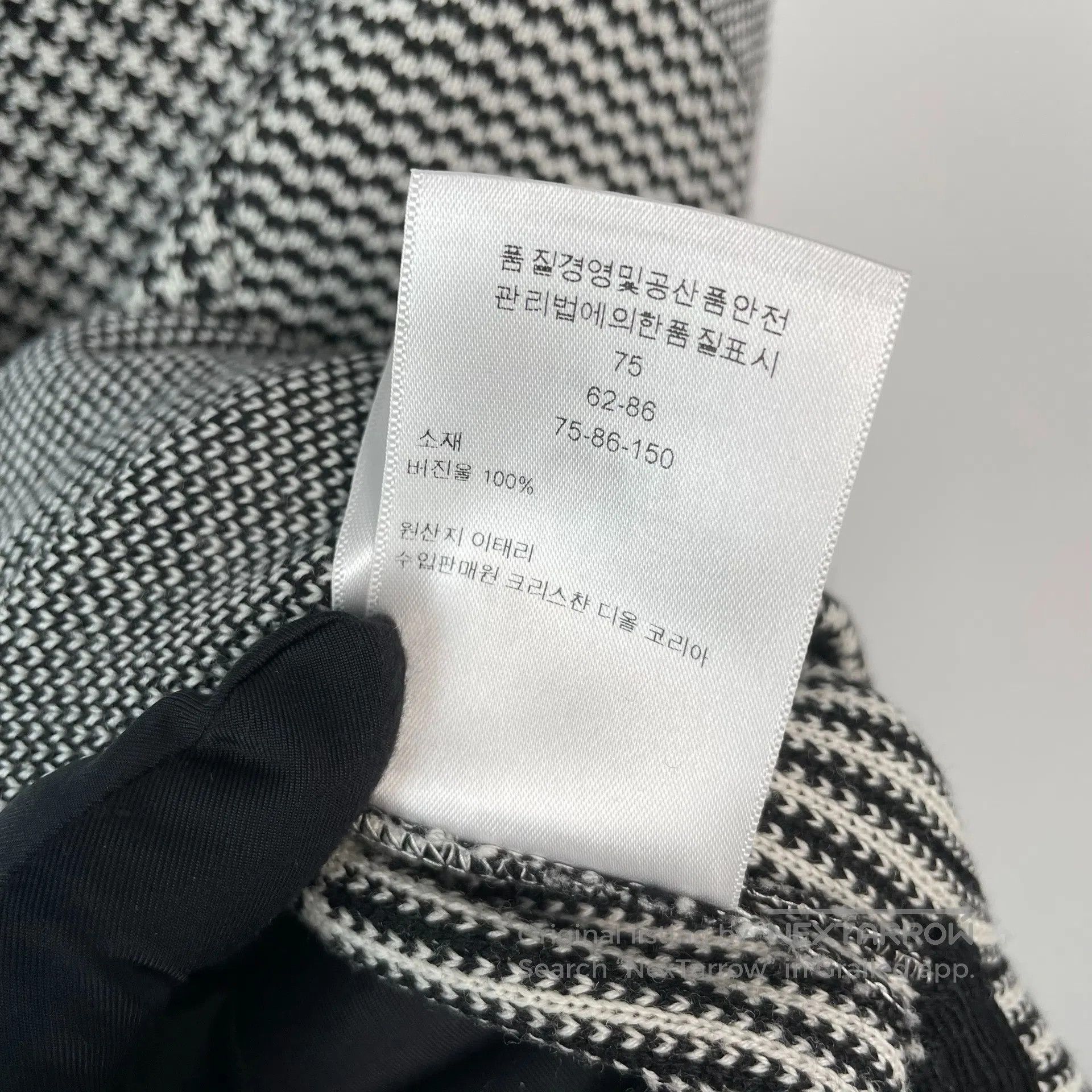 Dior Dior Houndstooth Irregular Wool Nine-quarter Sleeve Knit T Size XS / US 0-2 / IT 36-38 - 7 Thumbnail