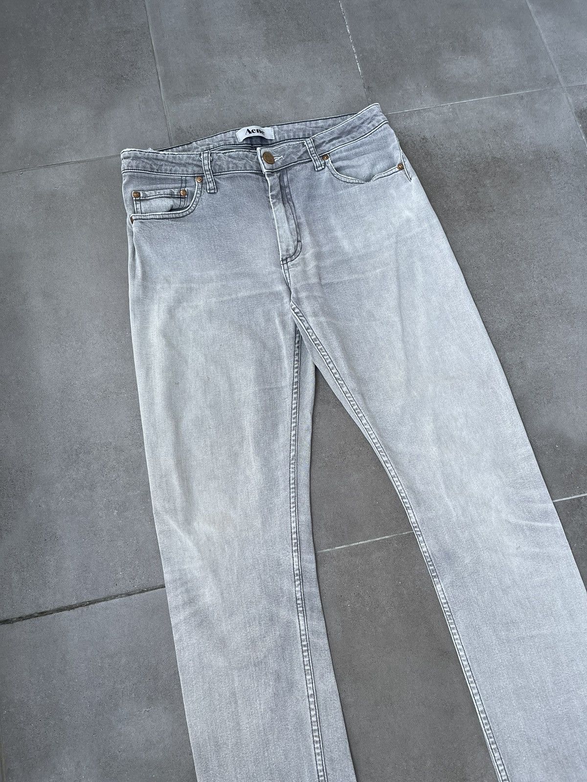 Acne Studios Acne Studios Flex/Zick Washed Gray Denim Pants Size US 31 - 10 Thumbnail