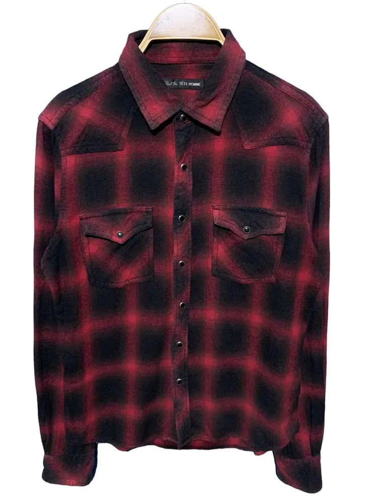 Tete Homme TETE homme by issey miyake shadow plaid flannel shirr Size US S / EU 44-46 / 1 - 2 Thumbnail