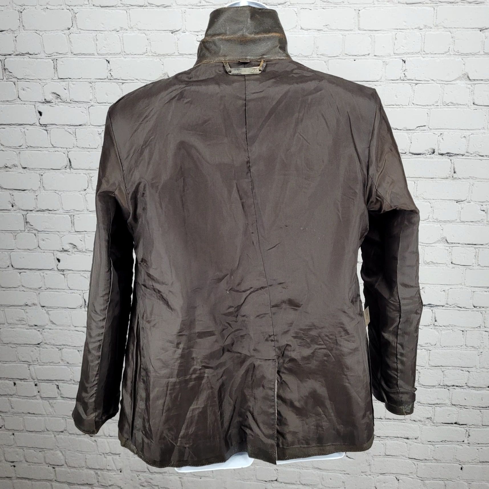 Vintage Brandon Thomas Brown Genuine Leather Double Breasted Buttoned Jacket Women M Brown Mid-Length Long Sleeve Button Closure Lined Packable Size M / US 6-8 / IT 42-44 - 6 Thumbnail