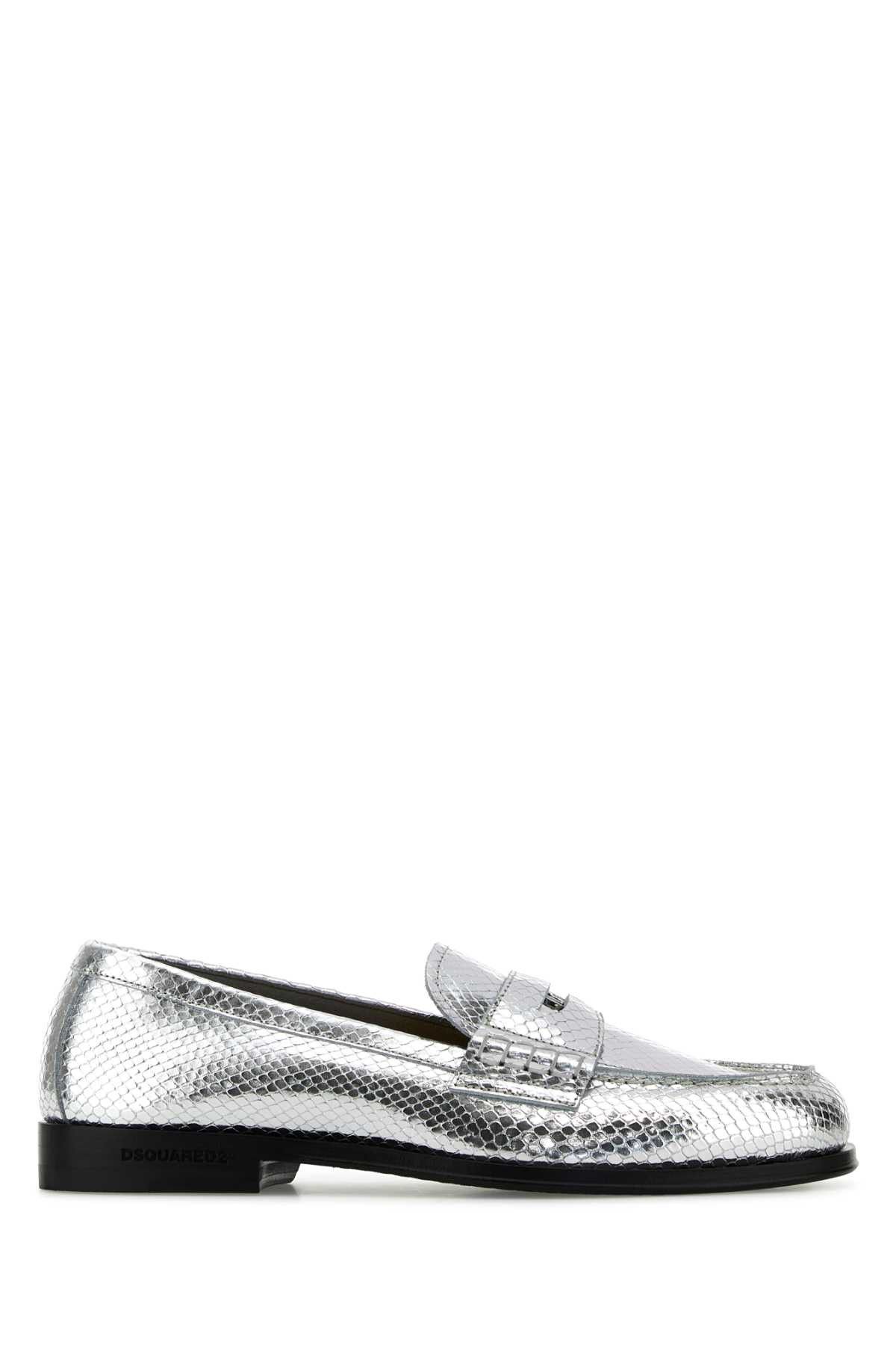 Silver Leather Neoclassic Loafers