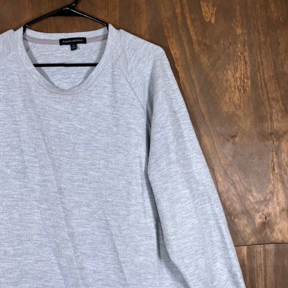 Banana Republic Banana Republic Mens Shirt Gray Thermal Waffle Long Sleeve Crew Neck XL Size US XL / EU 56 / 4 - 5 Thumbnail