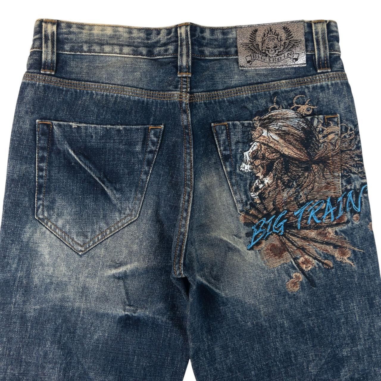 Vintage Big Train Embroidered Skull Japanese Denim Jeans W31