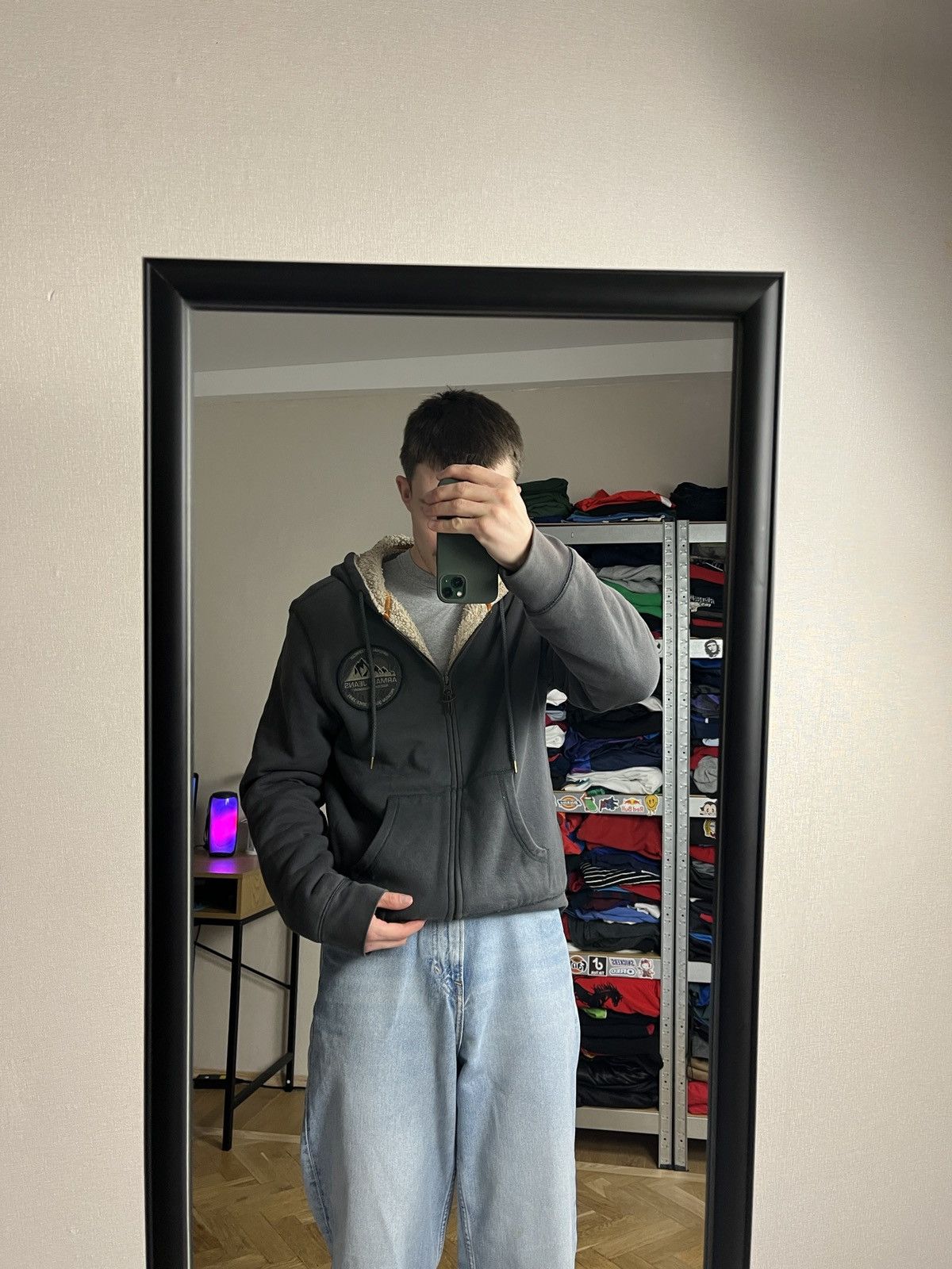 Giorgio Armani × Japanese Brand Armani Jeans Faded Japanese Fur Zip Hoodie Sherpa Jacket Size US M / EU 48-50 / 2 - 3 Thumbnail