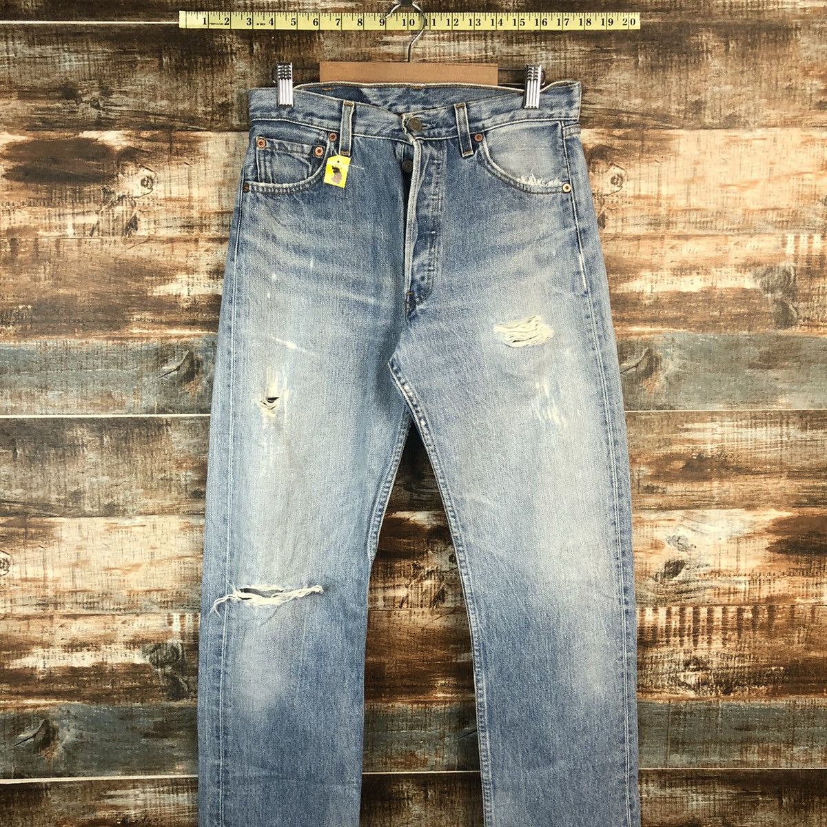 Levi's DLL Levis 501 Ripped distressed faded Blue Denim Pants #C002 Size US 30 / EU 46 - 2 Thumbnail