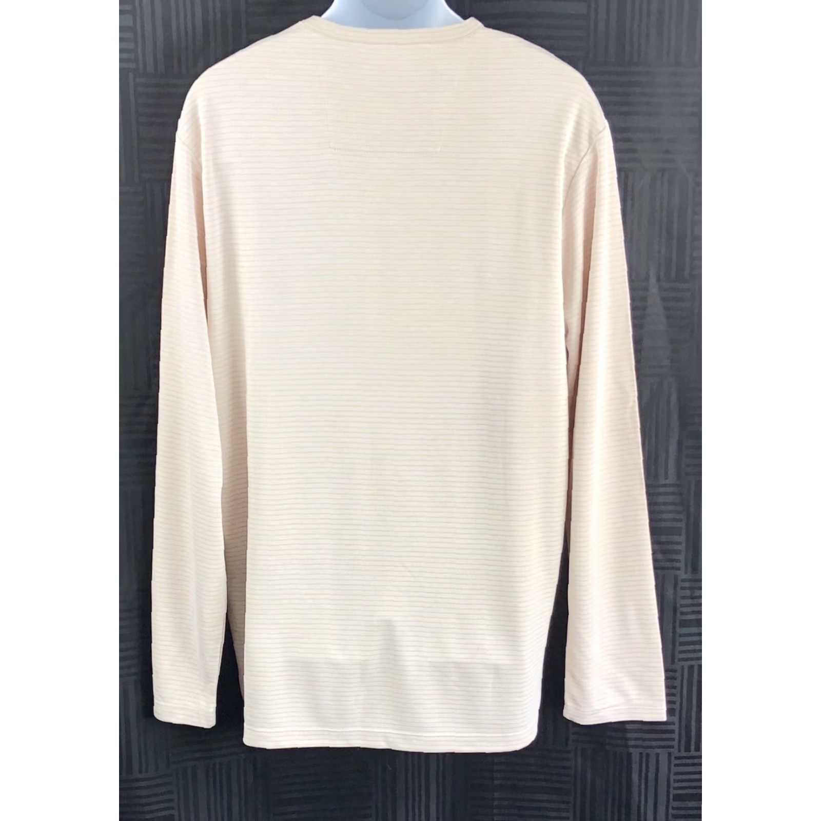 Perry Ellis Perry Ellis Jersey Shirt XL Tan Stripe V-Neck Long Sleeve Pullover Classic Size US XL / EU 56 / 4 - 2 Thumbnail