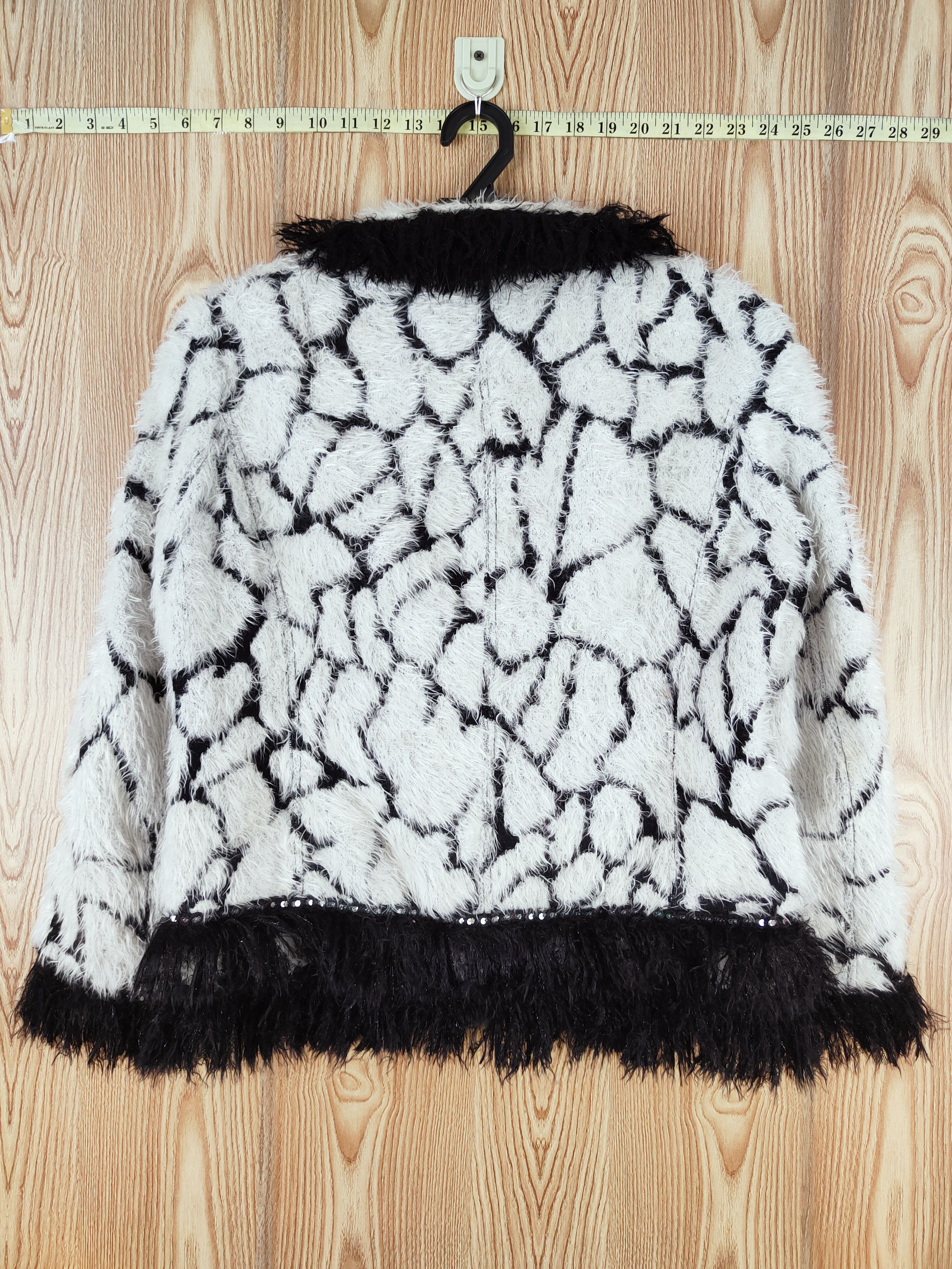 Japanese Brand × Vintage Super luxury Rare - GK Black White Fur Mohair Jackets Size M / US 6-8 / IT 42-44 - 7 Thumbnail