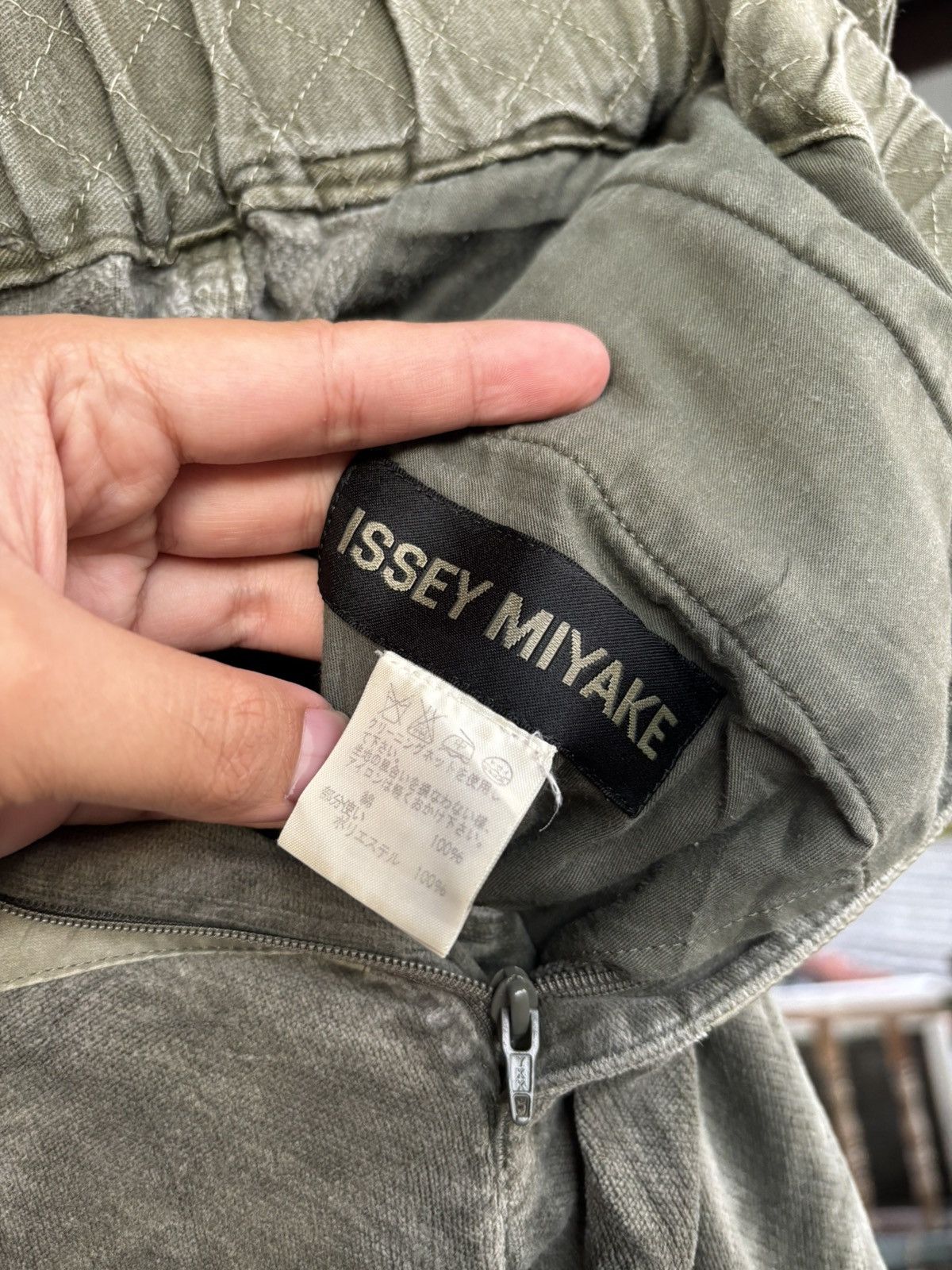 Homme Plisse Issey Miyake ISSEY MIYAKE WASHED GREEN PANELED PANTS Size US 30 / EU 46 - 16 Thumbnail