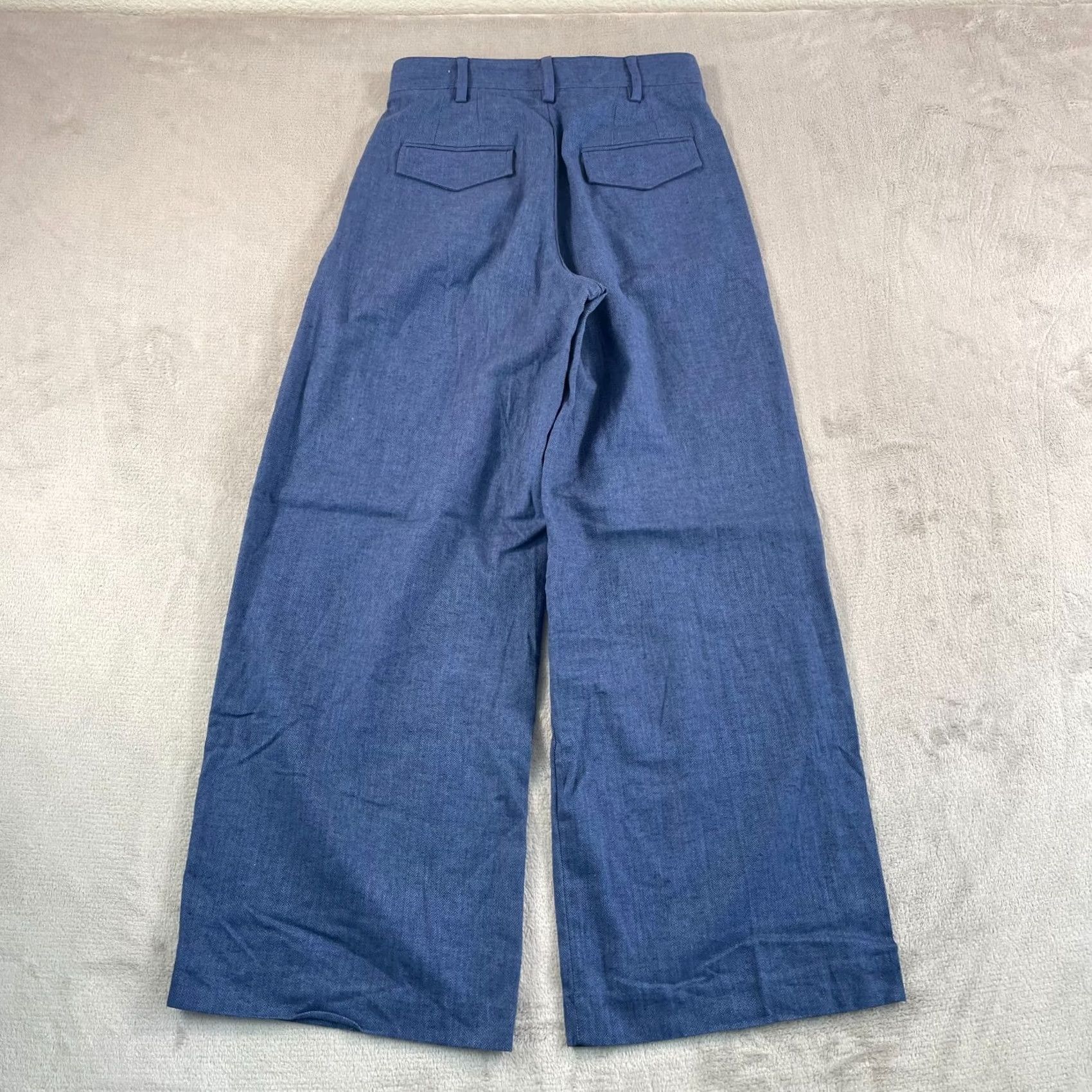 Banana Republic Banana Republic Linen-Blend Wide-Leg Pleated Trouser Women 4 Blue NWOT 00 Size 27" / US 4 / IT 40 - 4 Thumbnail