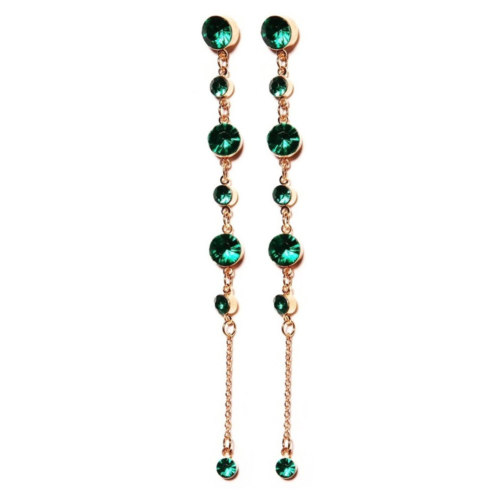 Other FASHION NOVA Glamorous Queen Drop Earrings Green NWT Size ONE SIZE - 1 Thumbnail