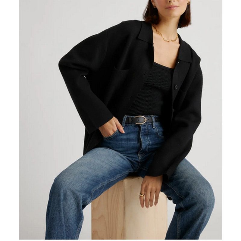Quince Quince Eco-Knit Milano Stitch Oversized Shirt Jacket XS NWT Size XS / US 0-2 / IT 36-38 - 1 Thumbnail