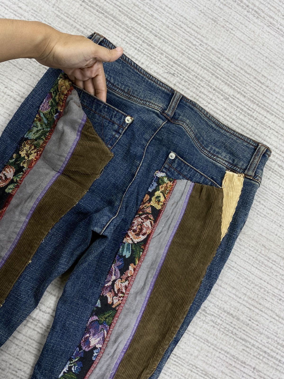 Japanese Brand Vintage Flared Joky Gal Custom Patchwork Denim Jeans Size US 28 / EU 44 - 12 Thumbnail