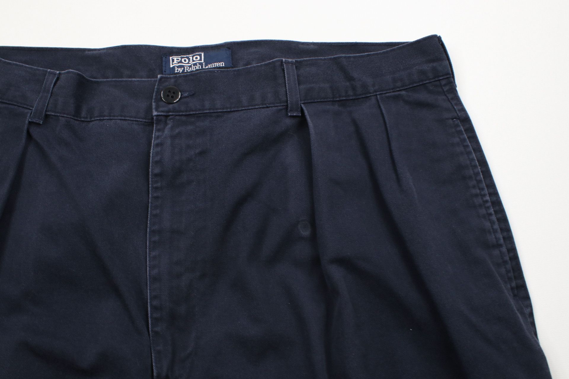 Ralph Lauren × Vintage Vintage 90s Ralph Lauren Wide Leg Pleated Chino Pants Blue Size US 38 / EU 54 - 7 Thumbnail