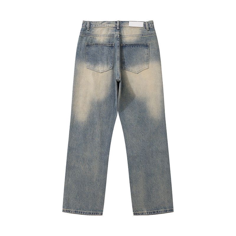 Vintage Retro American distressed ripped men's straight leg jeans Size US 32 / EU 48 - 2 Thumbnail