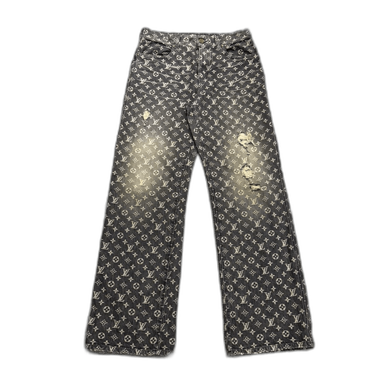 louis vuitton distressed denim jeans-2508