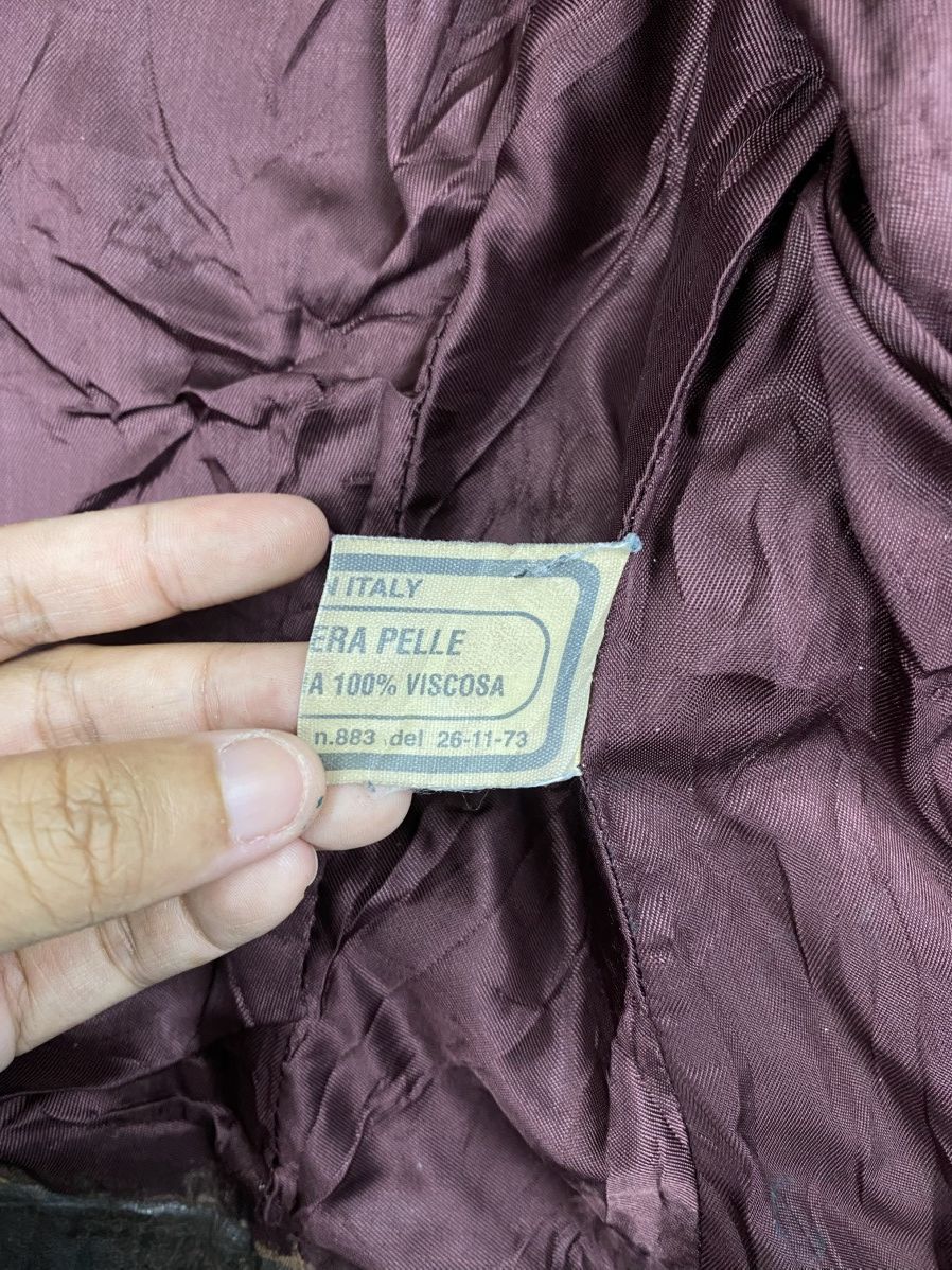 Japanese Brand Vtg Perruzi Italian Distressed Biker Style Leather Jacket Size US S / EU 44-46 / 1 - 11 Thumbnail