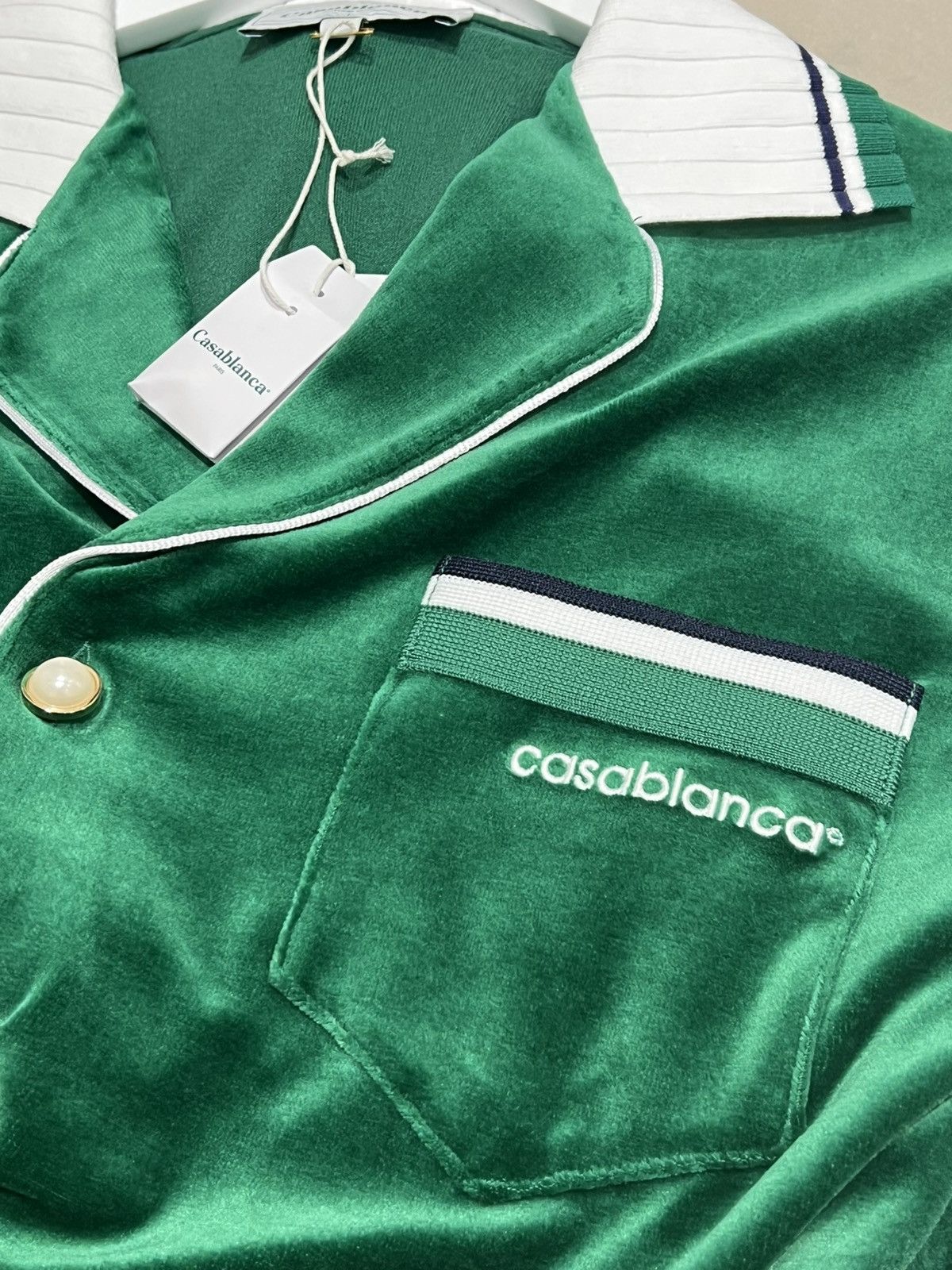 Casablanca Casablanca Velour Green Shirt Size S Size US S / EU 44-46 / 1 - 13 Thumbnail