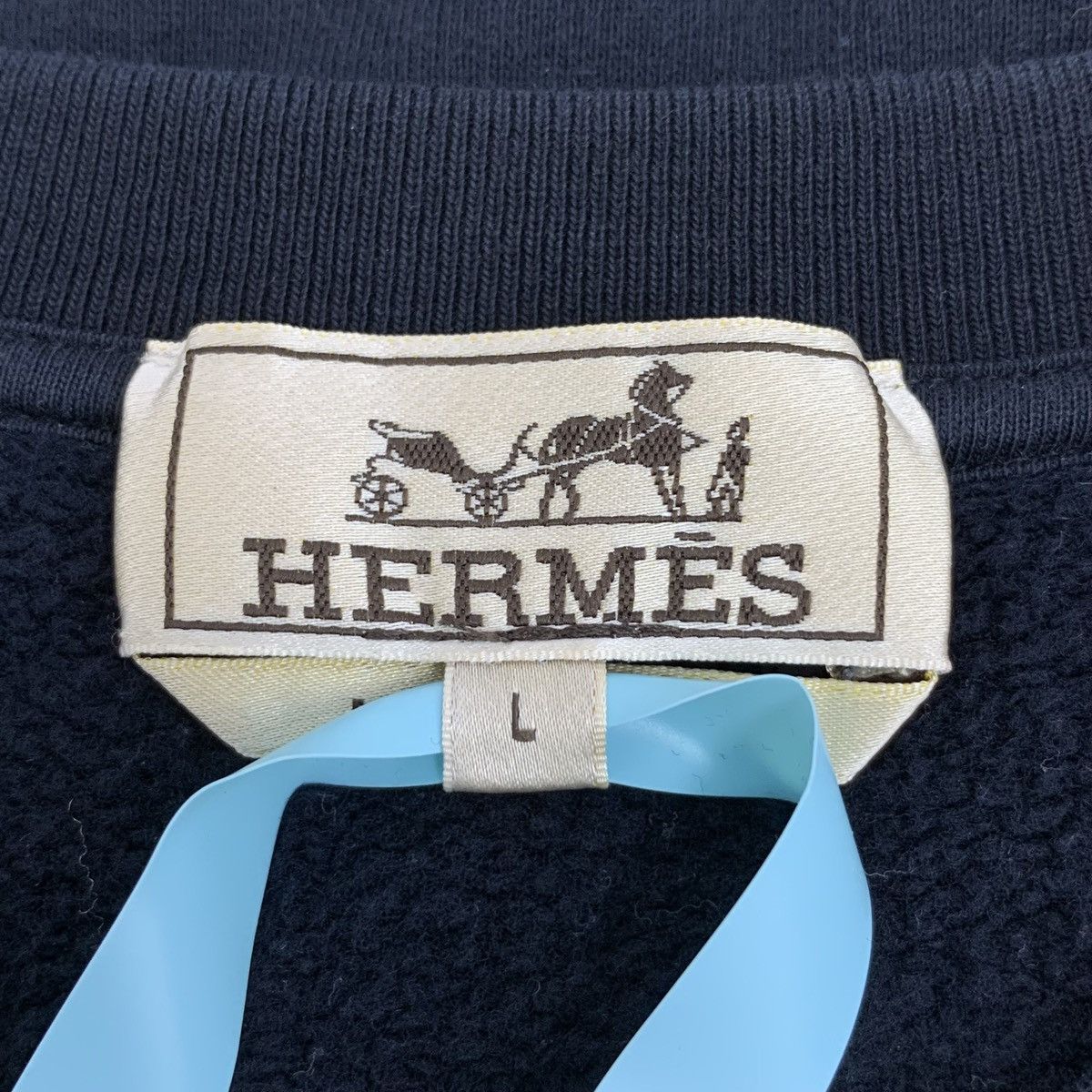 Hermes Hermes 24 Style Dark Blue Geometric Pattern Sweatshirt K26WX Size US L / EU 52-54 / 3 - 4 Thumbnail