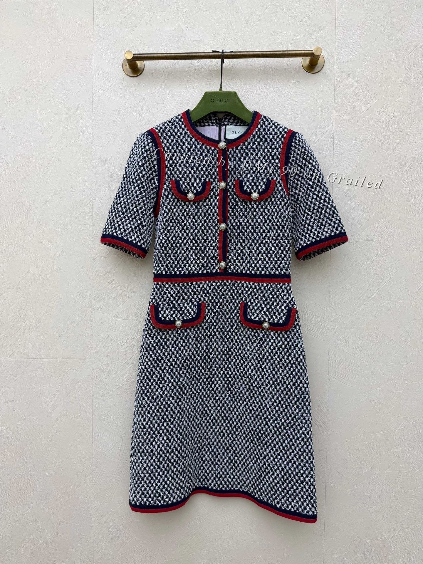 Gucci Gucci Double G Houndstooth Wool Dress Size M / US 6-8 / IT 42-44 - 1 Thumbnail