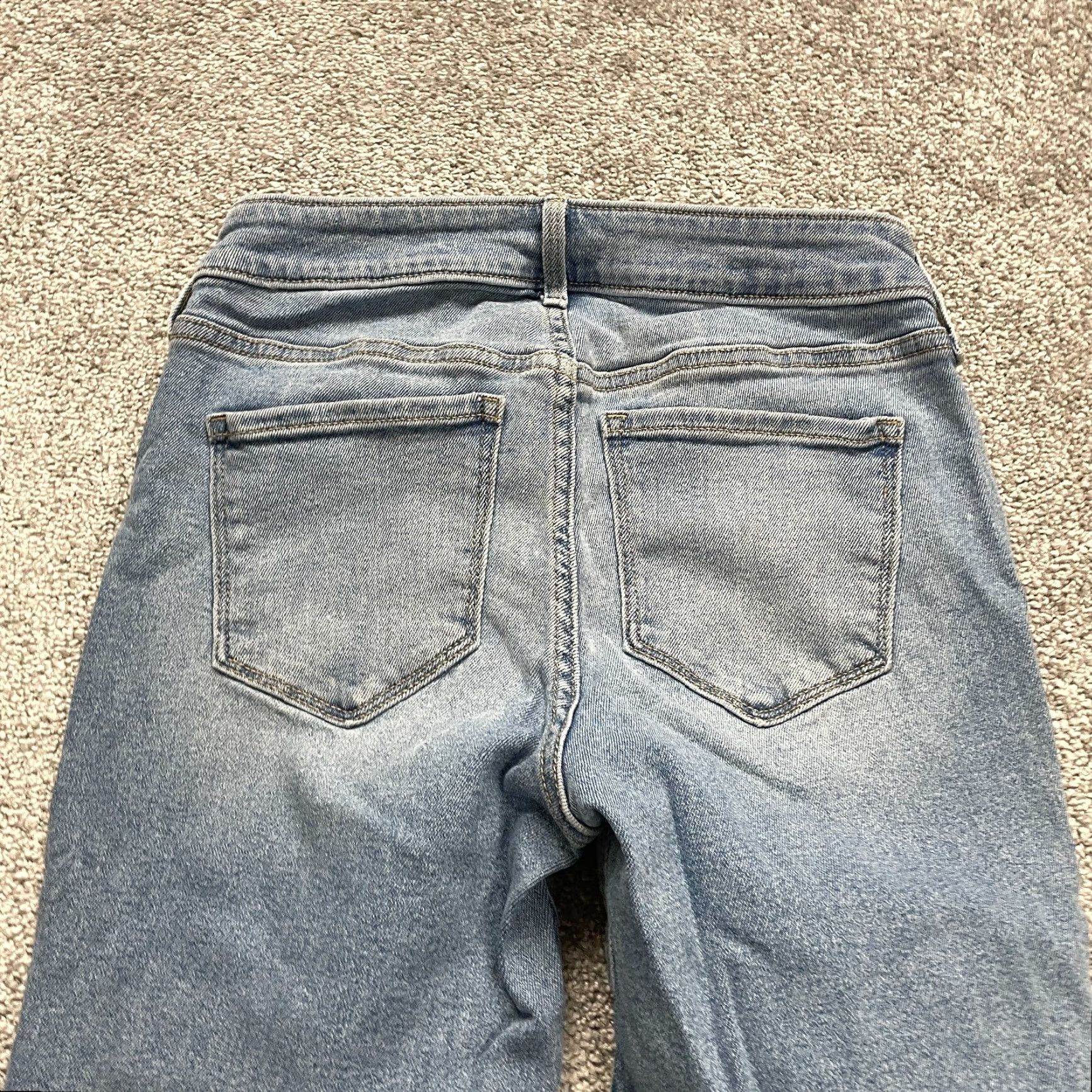 Old Navy VINTAGE Old Navy Rockstar Super Skinny Denim Jeans Womens Size 2 Blue Mid Rise Raw Hem 27x27 Size 26" / US 2 / IT 38 - 7 Thumbnail