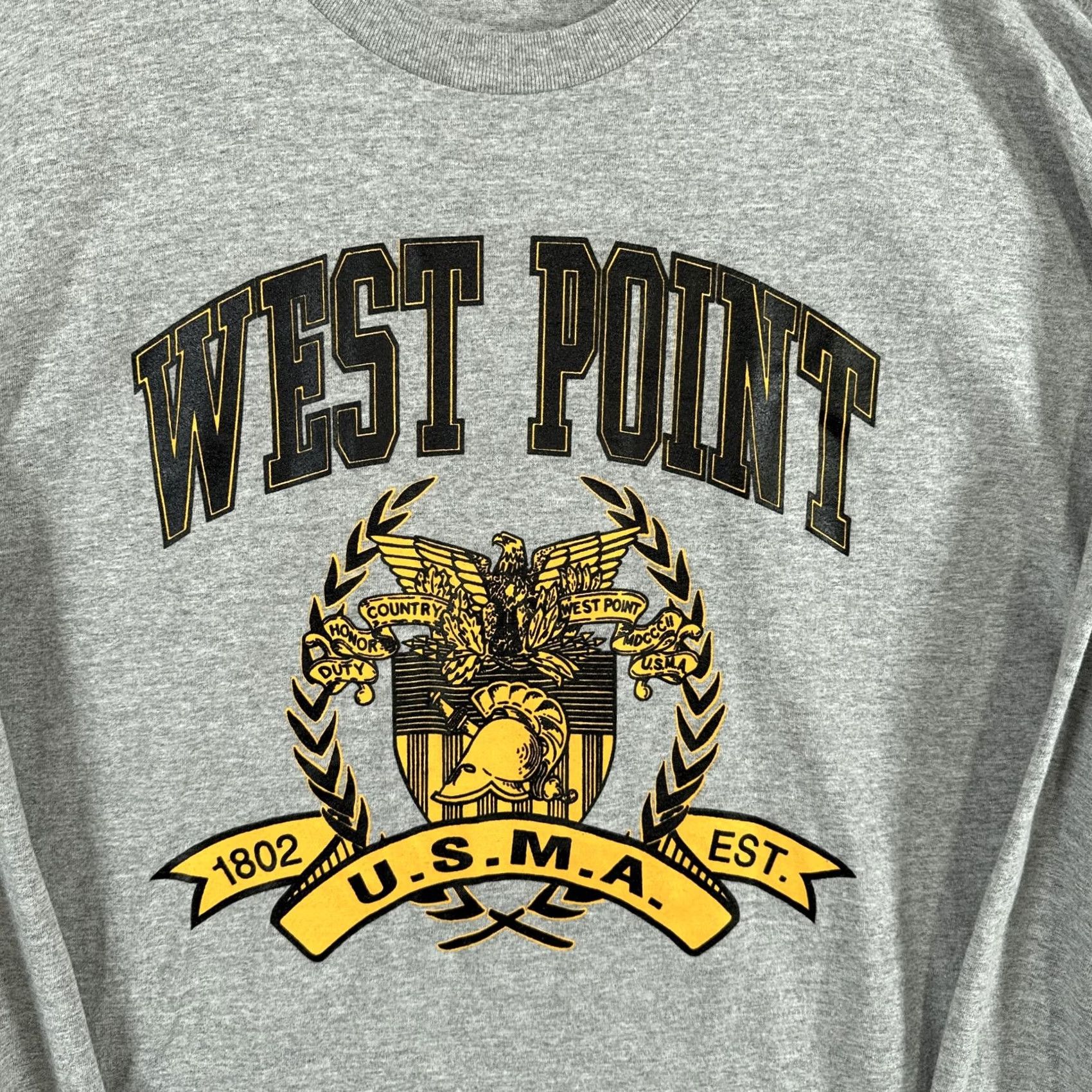 Vintage West Point Shirt Men 2XL Gray Long Sleeve USMA 1802 Military College Graphic Tee Size US XXL / EU 58 / 5 - 2 Thumbnail