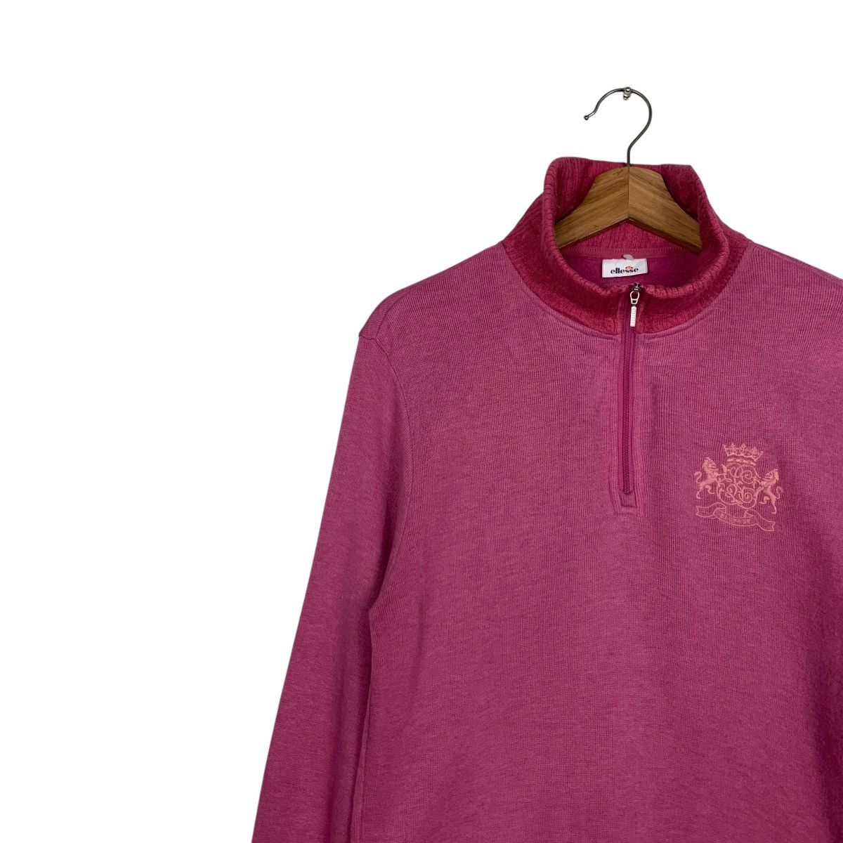 Ellesse ELLESSE Half Zip Turtleneck Pink Sweater #1904-C83 Size L / US 10 / IT 46 - 6 Thumbnail