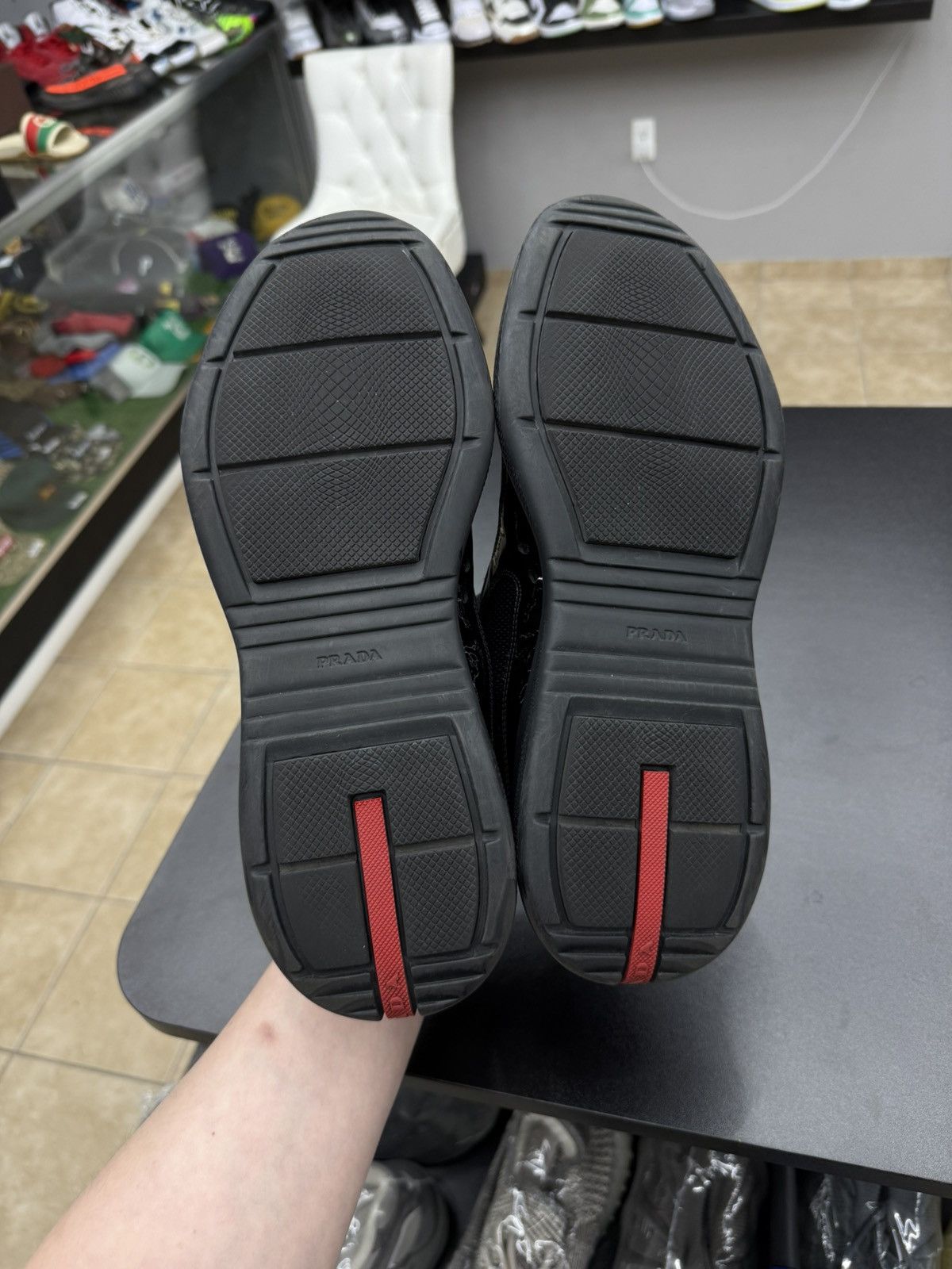 Prada Prada Americas Cup Sneaker Black Red Size 11 US 10 Prada Size US 11 / EU 44 - 18 Thumbnail