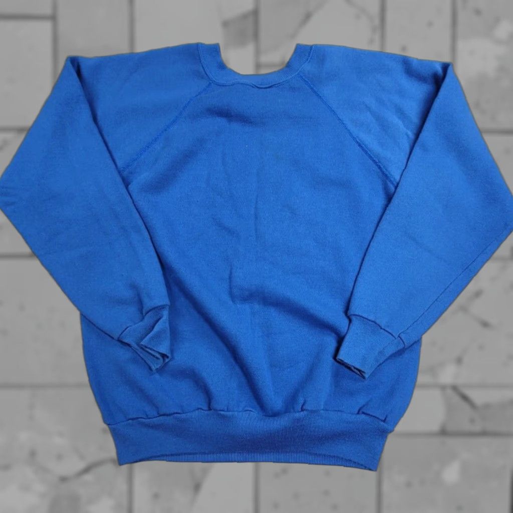 Vintage PANNILL Sweatshirt VTG USA MADE Raglan Sleeve Crew Neck Long Sleeve Size L UNISEX Blue Cotton Polyester Fleece USA Theme Men/Adult Size US L / EU 52-54 / 3 - 1 Thumbnail