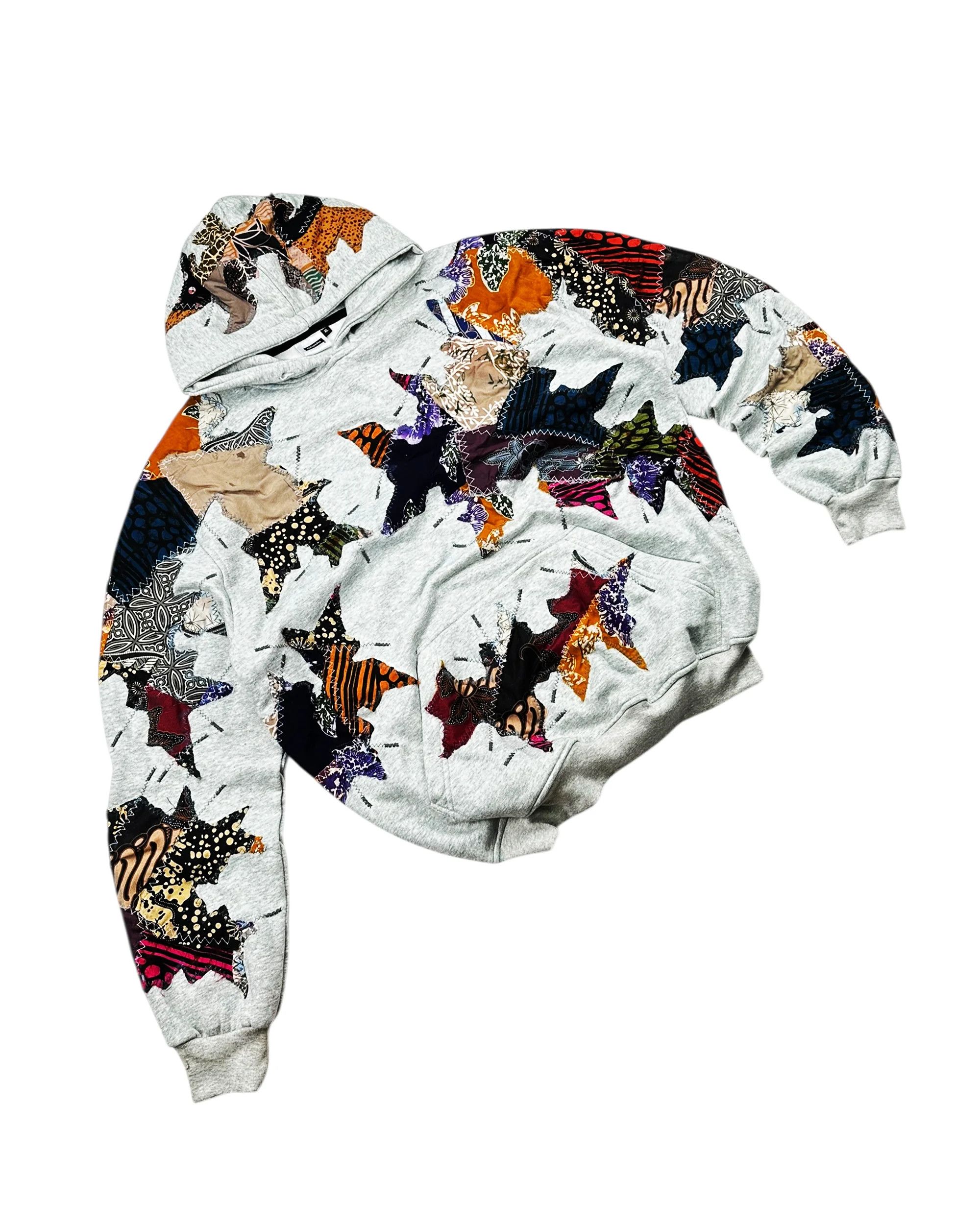 Japanese Brand Re-worked 1 of 1 Batik Starburst Patch Riot Hoodie Size L Size US L / EU 52-54 / 3 - 5 Thumbnail