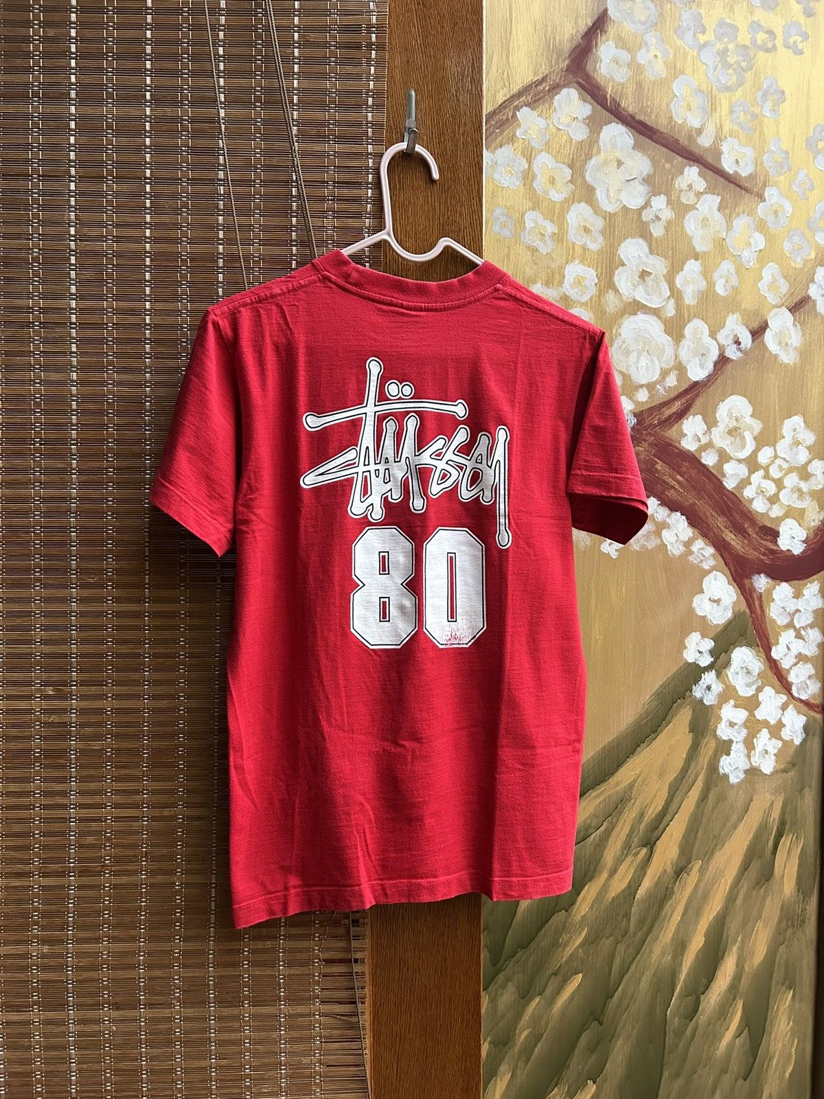 Stussy Vintage 90s Stussy 80 Logo Red Tee Made In USA Size XS Size US XS / EU 42 / 0 - 2 Thumbnail