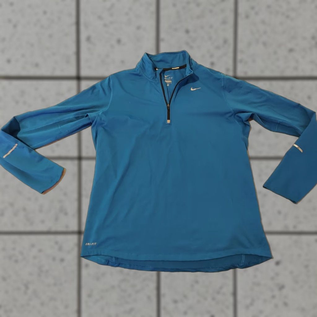 Nike Nike Mens Half Zip Shirt M Medium Blue Athletic Gym Workout Shirt Zip Casual Activewear Mens Nike Shirt M Blue Athletic Sportswear Size US M / EU 48-50 / 2 - 1 Thumbnail