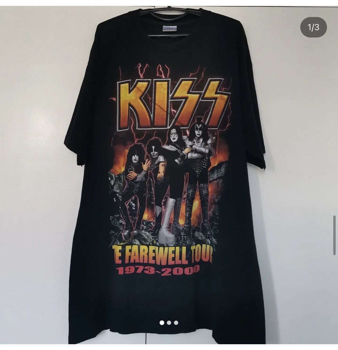 image of Band Tees x Kiss Band Kiss The Farewell Tour 1973-2000 in Black, Men's (Size XL)