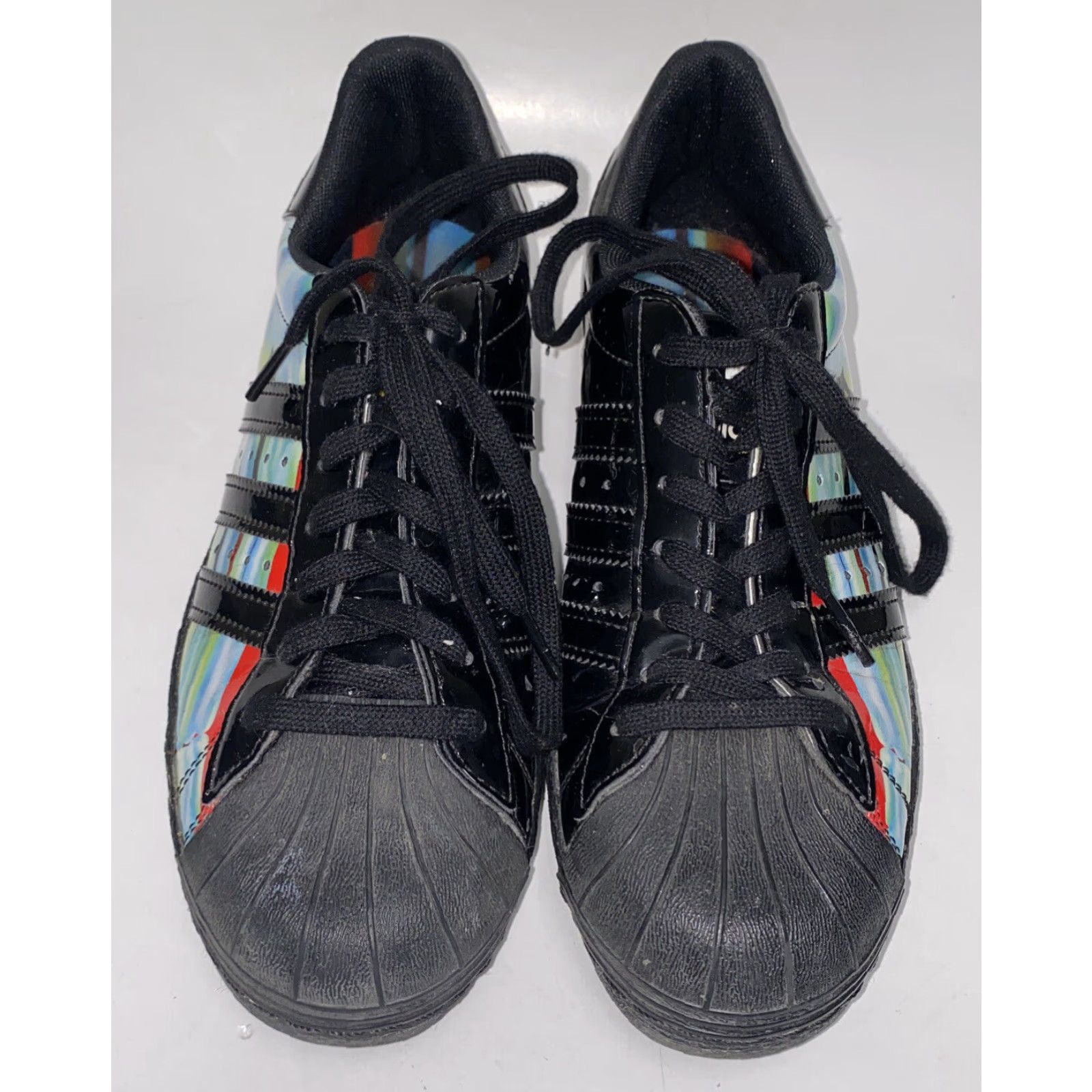 Adidas Adidas Women's Black Leather Sneakers, Lace Up, Casual, Size 6.5 (UK 5), Low Top, Athletic Size US 5 / IT 35 - 3 Thumbnail