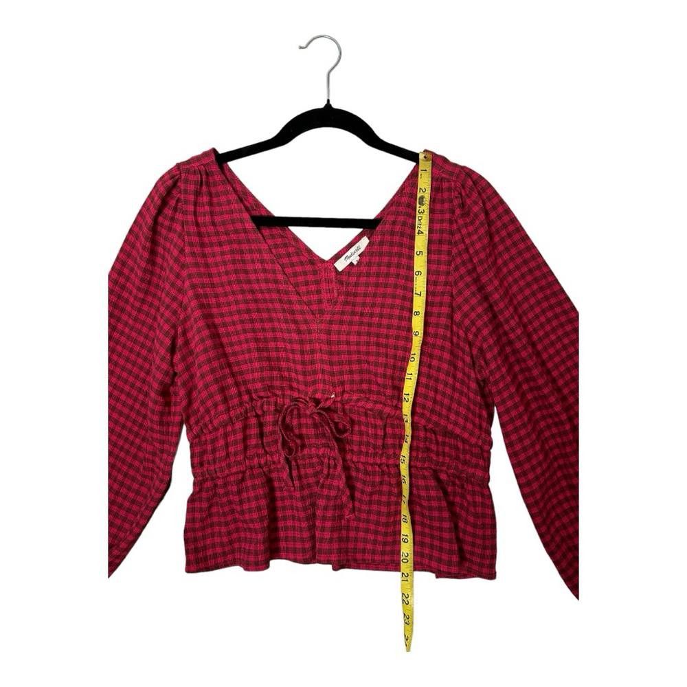 Madewell Madewell l Plaid Crinkled V-Neck Peplum Top Medium Size M / US 6-8 / IT 42-44 - 5 Thumbnail