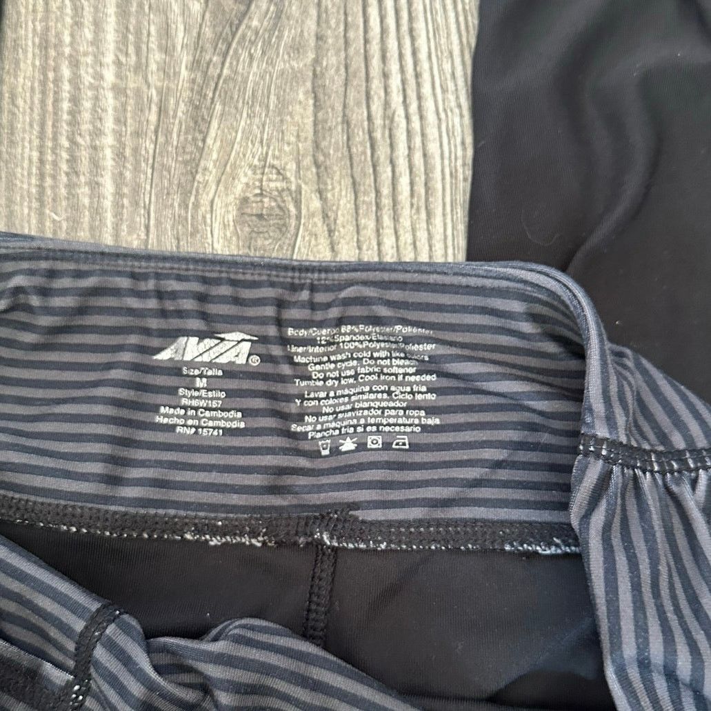 Avia avia black leggings with gray striped waistband Size 28" / US 6 / IT 42 - 3 Thumbnail