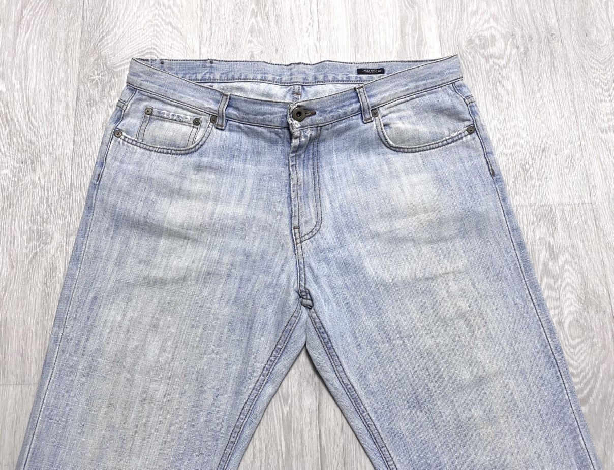 Miu Miu Vintage Archival Miu Miu Washed Blue Distressed Jeans Denim Size US 36 / EU 52 - 3 Thumbnail