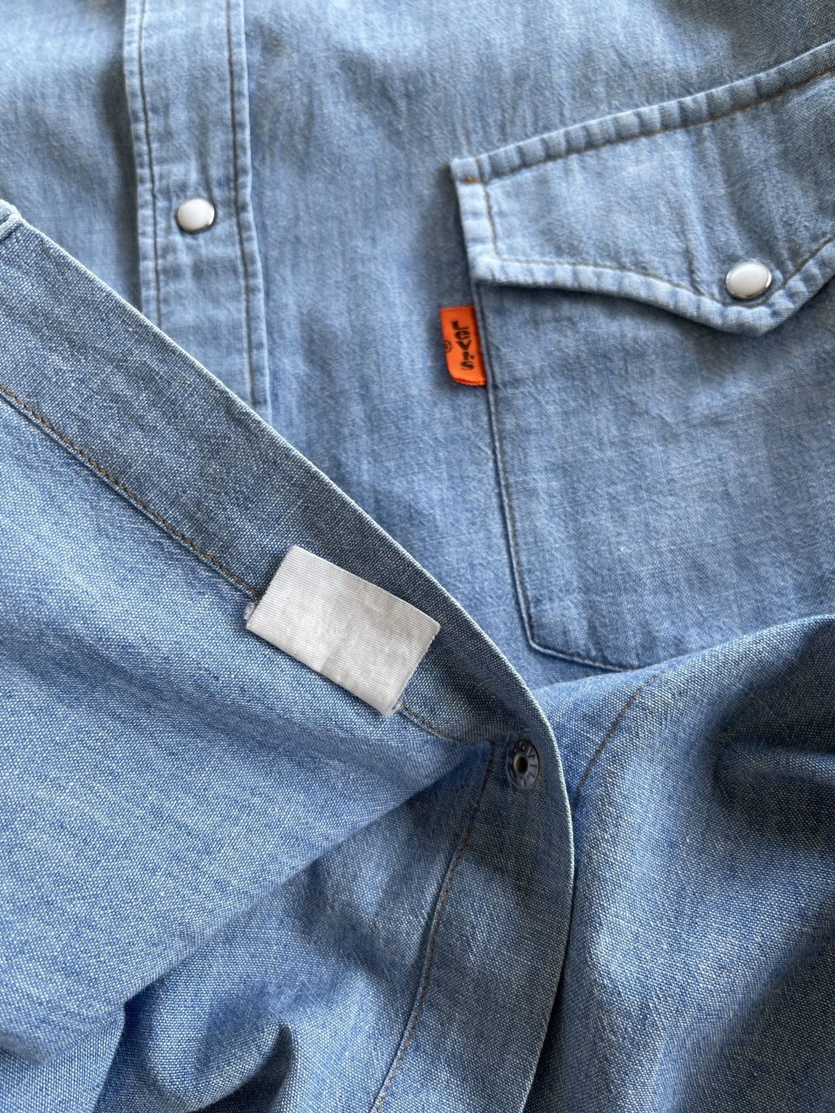 Levi's Vintage Clothing Levis Orange Tab Western Denim Shirt Size US L / EU 52-54 / 3 - 13 Thumbnail
