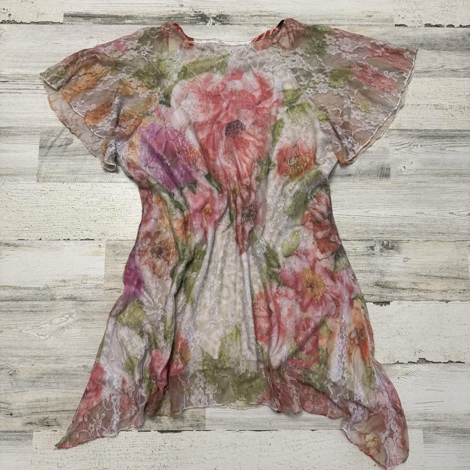 Designer Fairy Whimsical Lace Floral Y2k Top Large Size L / US 10 / IT 46 - 2 Thumbnail