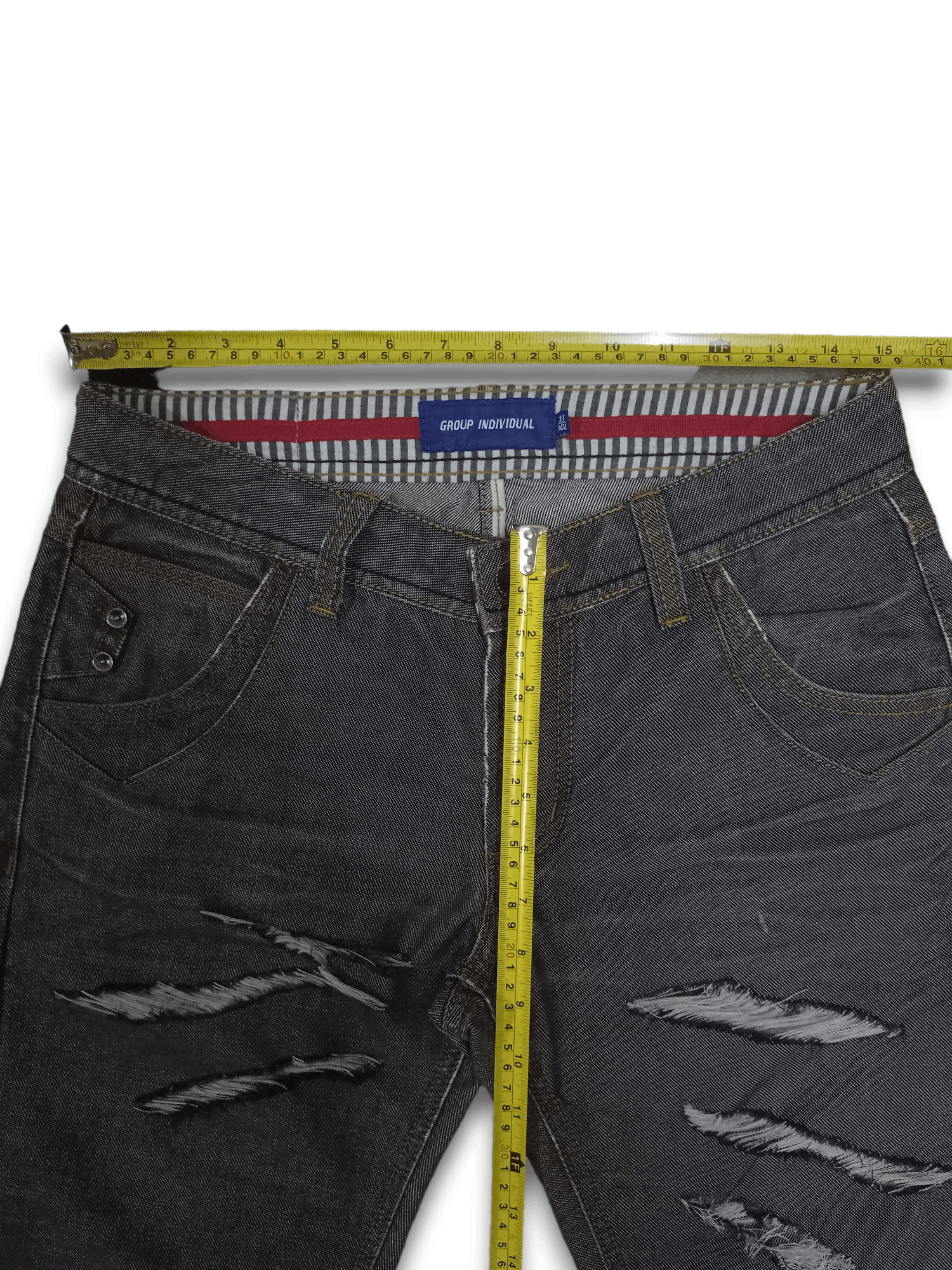 Japanese Brand Vintage Japanese Brand Reflected Grey Ripped Jeans 30x33 Size US 30 / EU 46 - 9 Thumbnail