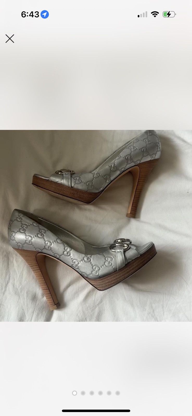 Gucci Vintage Gucci GG monogram peep-toe heels Size US 8.5 / IT 38.5 - 1 Thumbnail