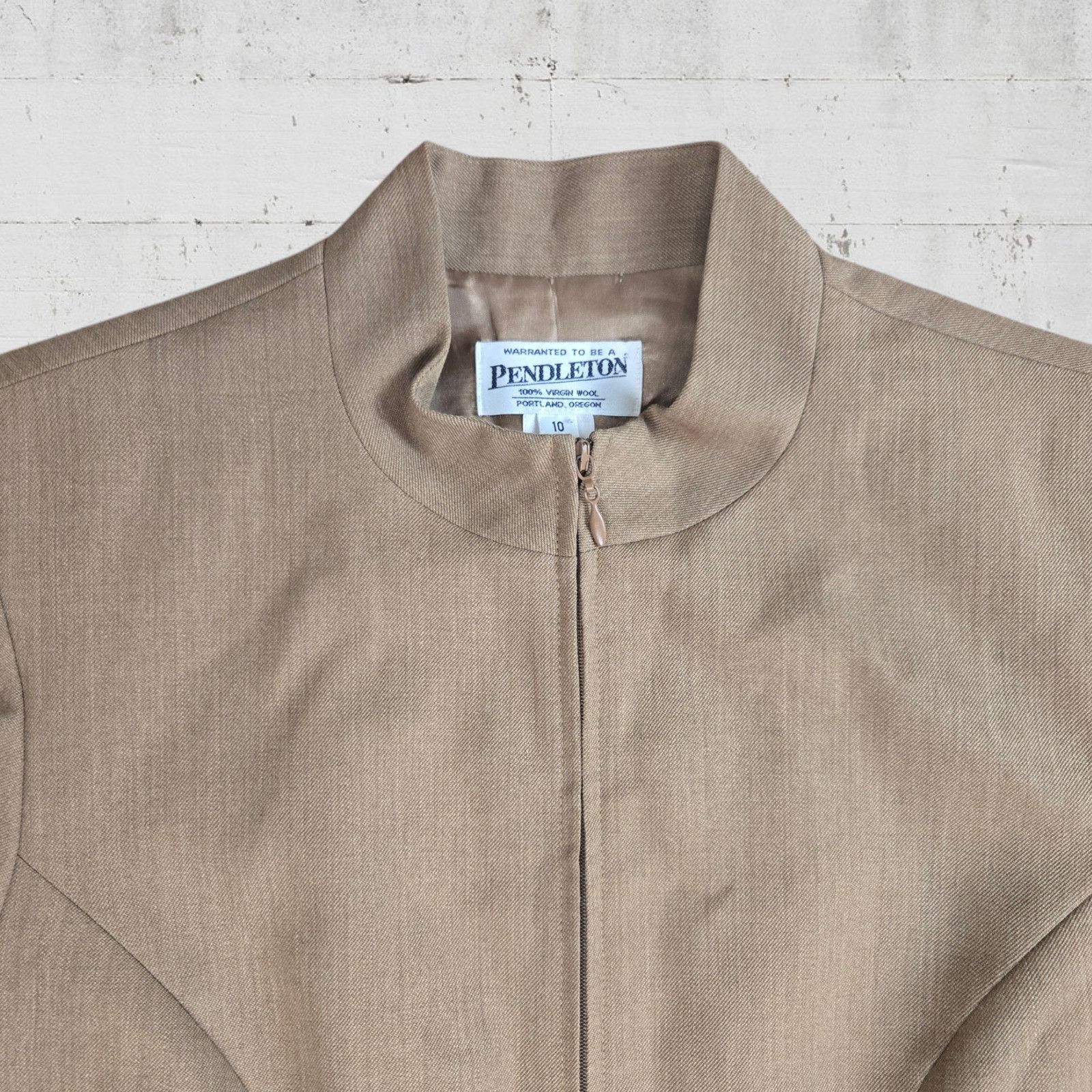 Pendleton Vintage Pendleton Tan USA Made Wool Jacket Size 10 Size L / US 10 / IT 46 - 3 Thumbnail