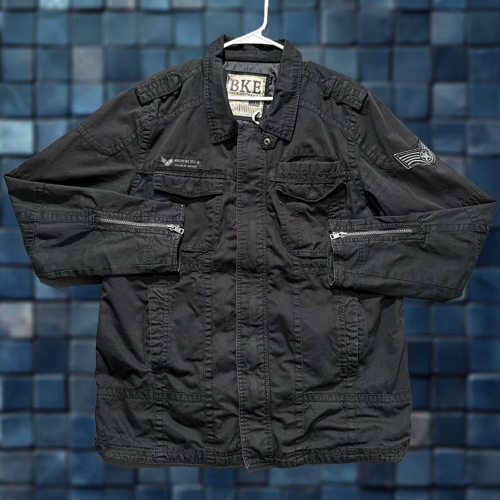 BKE BKE Field Jacket Mens Large Black Athletic Fit Military Bomber Embroidered Patch Jacket Size US L / EU 52-54 / 3 - 1 Thumbnail