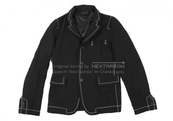 Comme des Garcons Comme des Garcons Black Retro Stitched Blazer Size S / US 4 / IT 40 - 2 Thumbnail