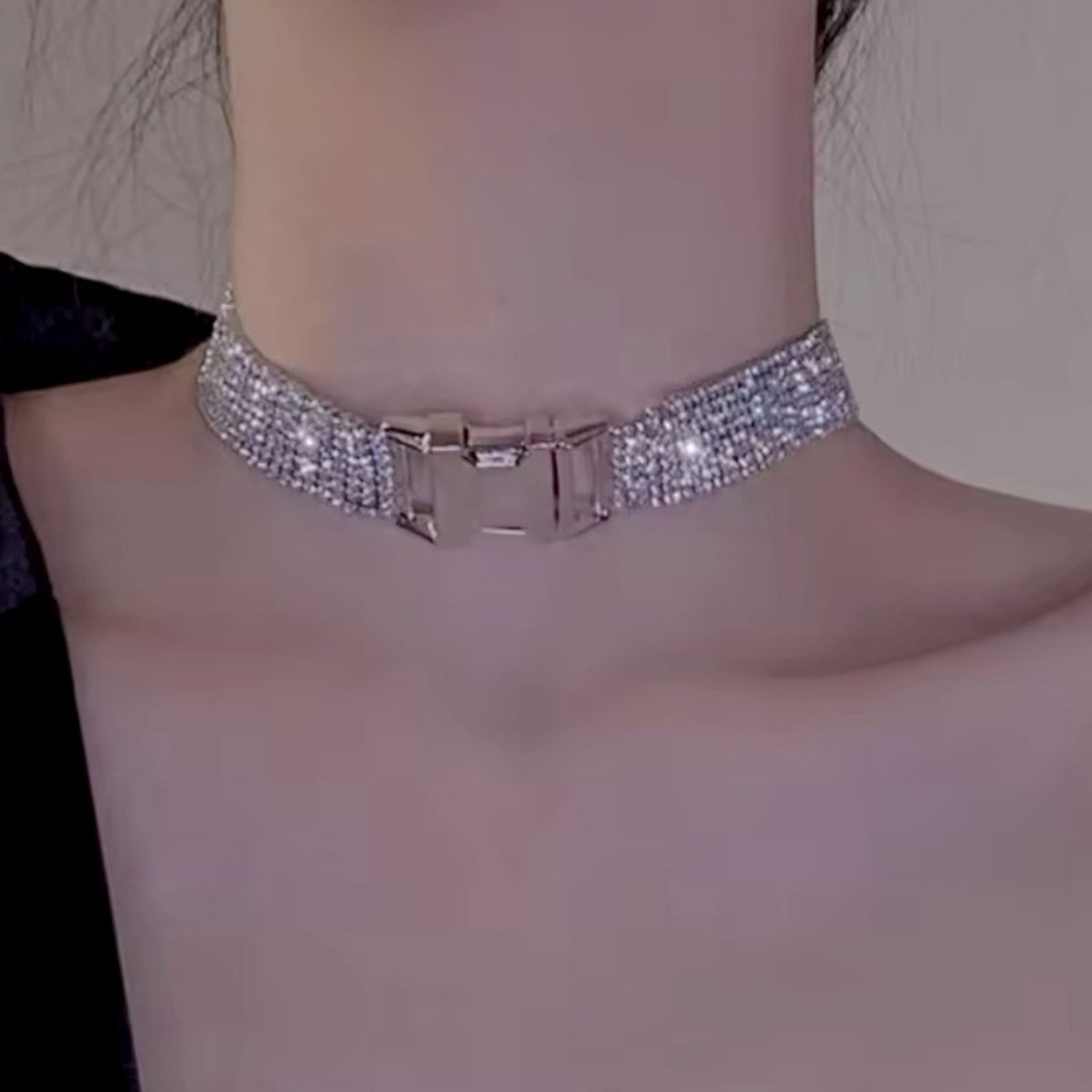 Other Women’s Rhinestone Chokers Necklaces 15.5” Size ONE SIZE - 1 Thumbnail