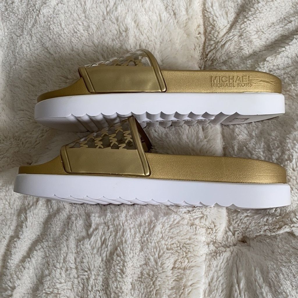 Michael Kors Michael Kors - Gold Slides, Size 7 / 37 Size US 7 / IT 37 - 4 Thumbnail